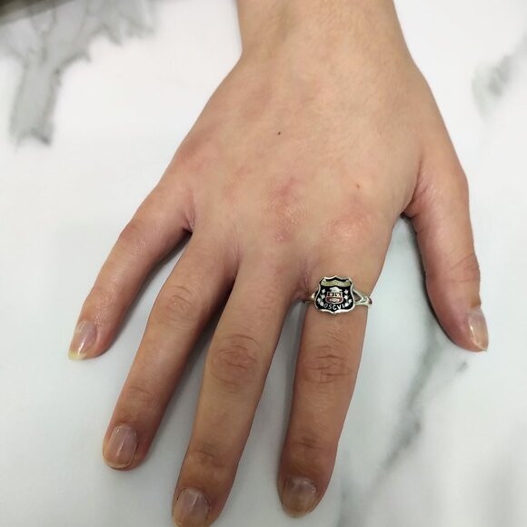 Authentic Coat of Arms Vintage .925 Sterling Silver Class Ring Collegiate Ring - Picture 3 of 9